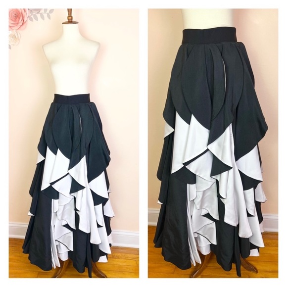 New! Rare ALICE+OLIVIA Nadie Spiral Ball Gown Ruffle Maxi Skirt - Picture 8 of 13